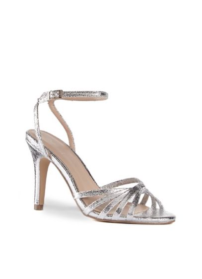 Metallic Skinny Strap Peep Toe High Heel Sandals | David's Bridal