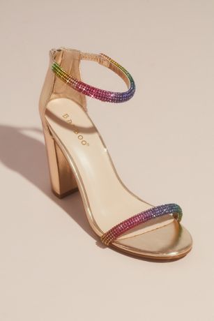 silver metallic block heel sandals