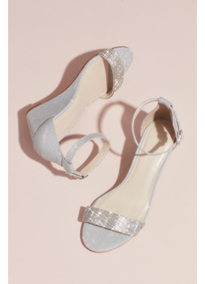 Crystal-Topped Wedge Sandals with Ankle Strap | David's Bridal