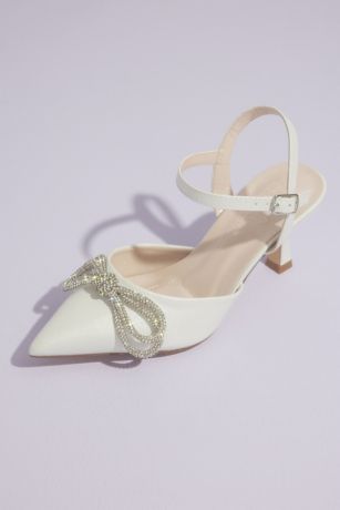 Picture of Crystal Bow Pointed Toe Slingback Heels