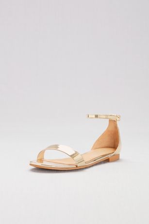 gold wrap sandals flat
