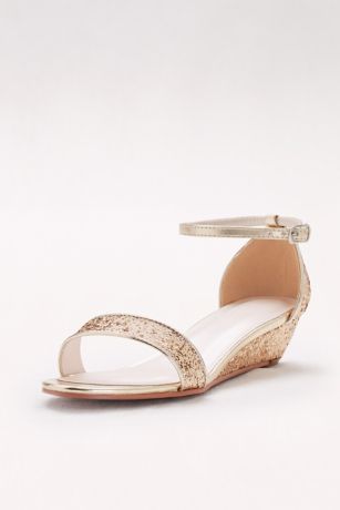 low wedge gold sandals