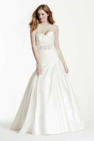 satin ruched wedding dress