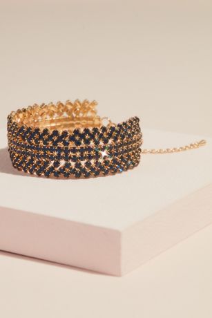 Picture of Gemstone Crystal Stack Cuff Bracelet