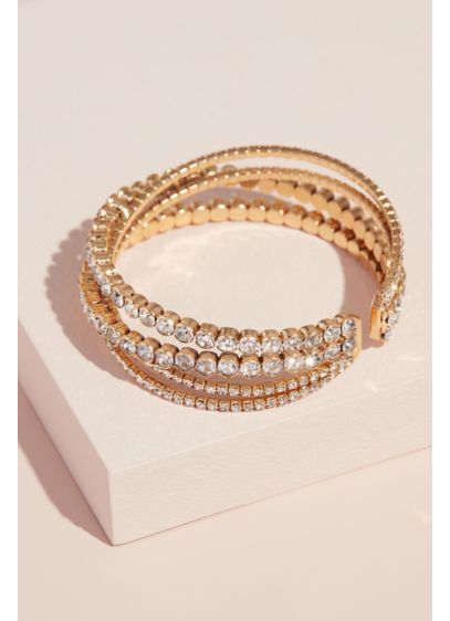 Multi Stack Crystal Cuff Bracelet | David's Bridal