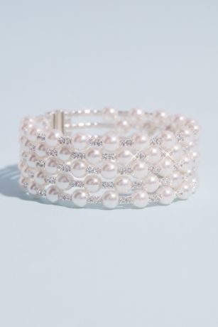 David's Bridal Multi Stack Crystal Cuff Bracelet Style MBR19089 David's Bridal Multi Stack Crystal Cuff Bracelet Style MBR19089