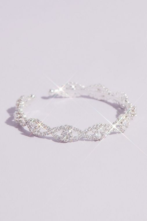 David's Bridal Pave Infinity Links Crystal Cuff Bracelet