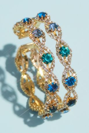 Picture of Pave Infinity Cuff Bracelet with Accent Gemstones