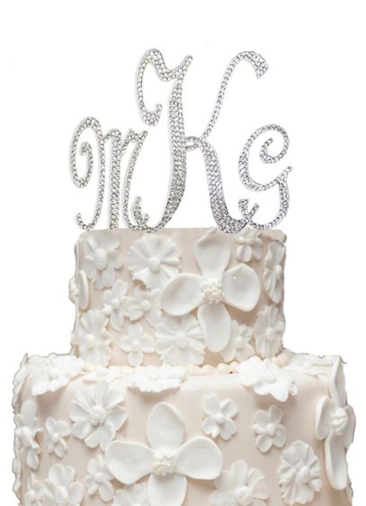 GOLD Plated Rhinestone  Monogram Letter “T”  Wedding Cake Topper  5" inch high 