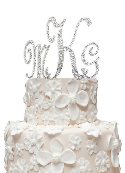 Monogram Cake Topper With Swarovski Crystals David S Bridal