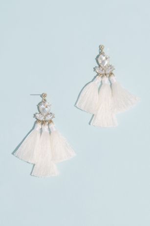 Picture of Faceted Crystal Triple Fringe Earrings