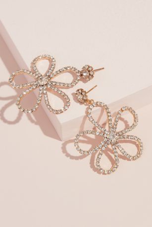 Picture of Crystal Dangling Flower Stud Earrings