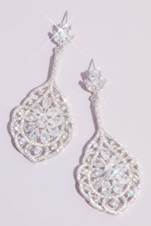 Picture of Teardrop and Marquise-Cut Crystal Swirl Earrings