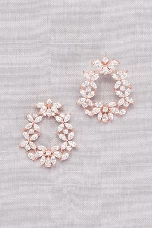 Picture of Cubic Zirconia Cluster Round Hoop Earrings