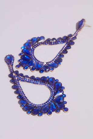 Picture of Exaggerated Crystal Mix Teardrop Earrings