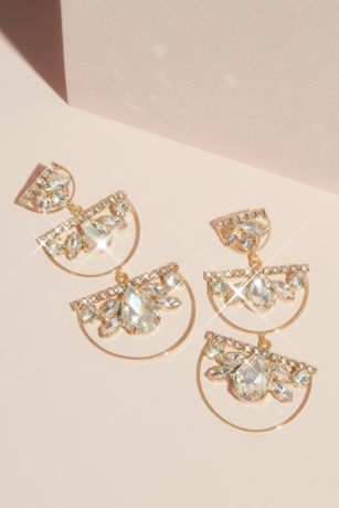 Picture of Stacked Stone Half-Hoop Earrings