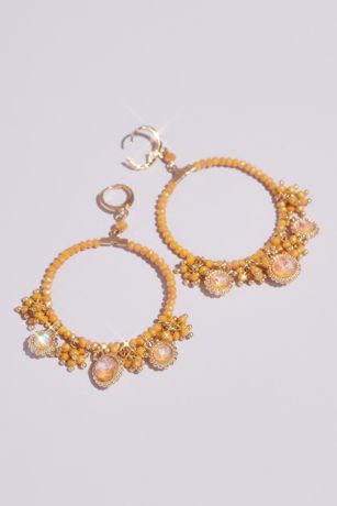 Picture of Large Shaky Beaded Hoop Earrings