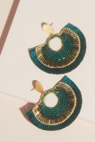 Picture of Beaded Tassel Fan Earrings