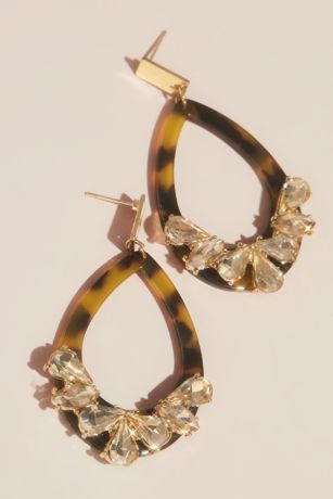 Picture of Tortoise Hoop Earrings with Crystals