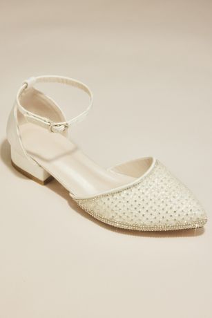 Picture of Beaded Almond Toe Low Block Heels with Ankle Strap