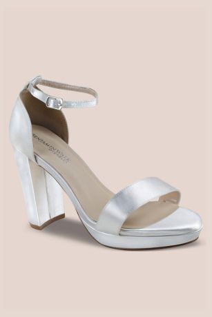 Picture of Dyeable Satin Block Heel Platform Sandals