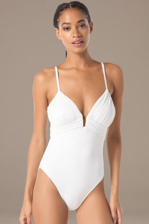 Picture of Draped Plunge One-Piece Swimsuit