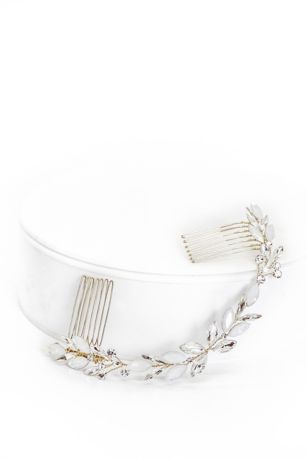 Picture of Opal and Crystal Leaf Halo Comb