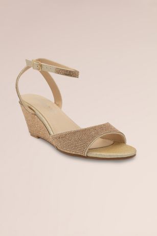 Picture of Crystal Encrusted Mid Height Wedge Sandals