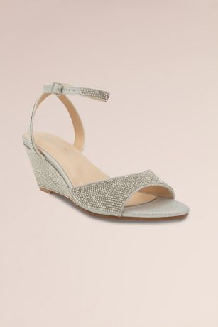Picture of Crystal Encrusted Mid Height Wedge Sandals