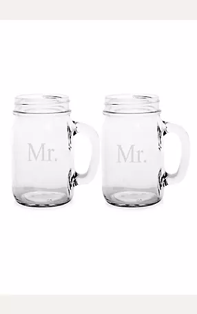 Mr. and Mr. Old Fashioned Drinking Jar Set Image 1