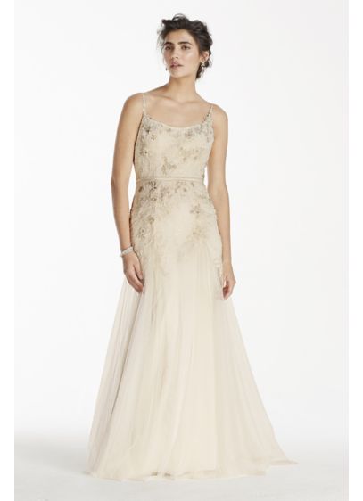 Melissa Sweet Net Wedding Dress with Straps - Davids Bridal