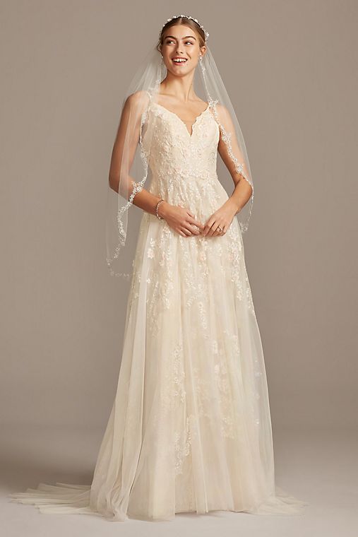 Melissa Sweet A-Line Wedding Dress with Double Straps