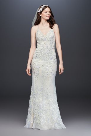 ivory sheath wedding dress