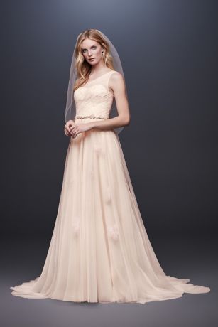 Pressed Flower Tulle A Line Wedding Dress David S Bridal