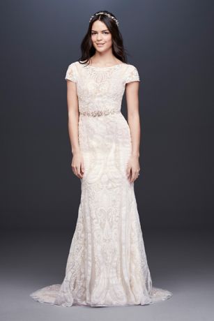 melissa sweet illusion lace mermaid wedding dress