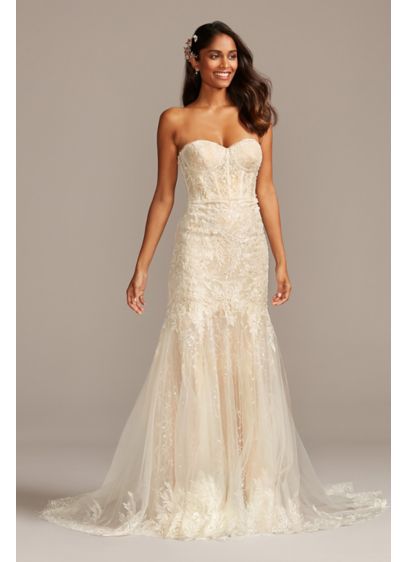 Embellished Lace Corset Bodice Wedding Dress