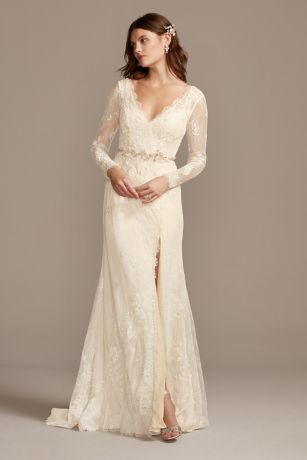 david's bridal long sleeve lace