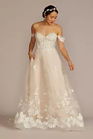 Melissa Sweet Removable Sleeve Corset Wedding Dress