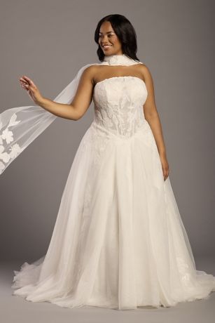 Picture of Lace Ball Gown with Matching Appliqued Scarf