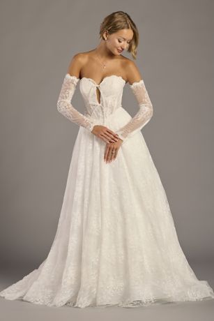 Picture of Lace Ball Gown with Removable Long Sleeves