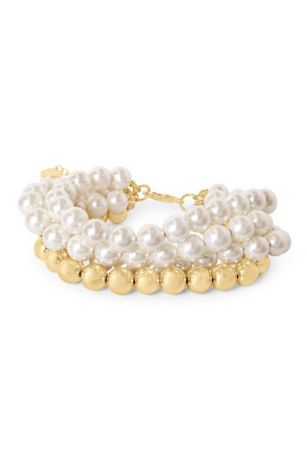 Picture of Martha Stewart Four Strand Pearl and Gold Bracelet