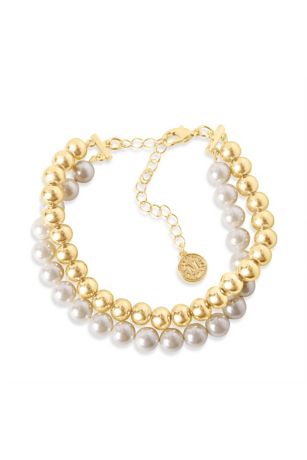 Picture of Martha Stewart Two Strand Pearl and Gold Bracelet
