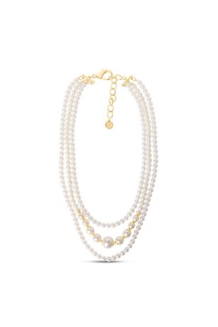 Picture of Martha Stewart Three Strand Pearl Necklace In Gold
