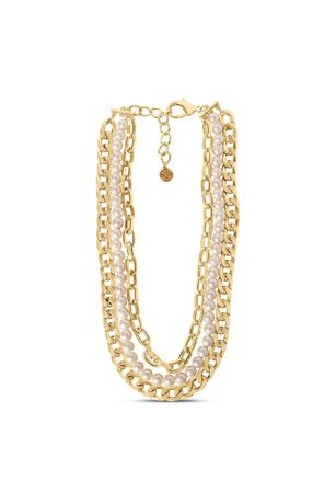 Picture of Martha Stewart Three Strand Pearl Chain Necklace