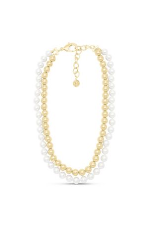 Picture of Martha Stewart Pearl and Gold Ball Necklace