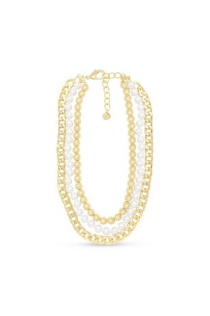 Picture of Martha Stewart Three Strand Pearl Chain Necklace