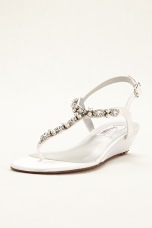 Picture of Myra Dyeable Low Wedge Thong Sandal | David's Bridal
