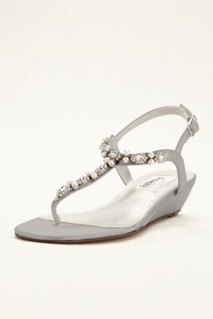 Myra Low Wedge Thong Sandal | David's 