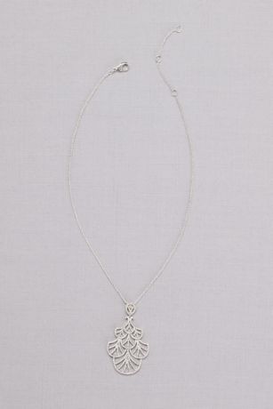 Picture of Mini Crystal Fan Pendant Necklace