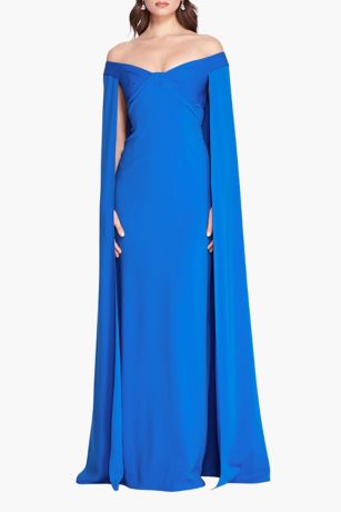 Picture of Off Shoulder Caped Column Gown
